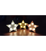 Yılbaşı Ağacı Süsü 5 Ledli Parlayan Yıldız Set (3 renk gri-bakır-gold) Parti Dekorsyon Süsleme