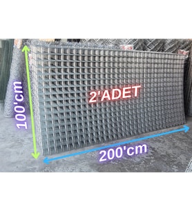 Hasır Tel-( 5.5 x 5.5 Göz Aralıklı - 3.5'mm ) ( 100 x 200 Ebatında )-( 2 ADET ) (Gri)