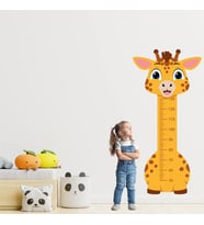 Sevimli Safari Hayvanları Çocuk Boy Ölçer Duvar Stickerı - Bebek ve Çocuk Odası Boy Cetveli Etiketi