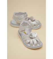 Şirinbebe Ortopedik Kız Bebek Sandalet Sedef Yelpaze Detaylı Önü Kapalı