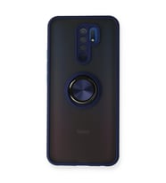 Xiaomi Redmi 9 Kılıf Montreal Yüzüklü Silikon Kapak - Lacivert
