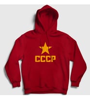 Presmono Unisex Kırmızı Red V2 CCCP Sovyetler Birliği Kapüşonlu Sweatshirt 552220tt