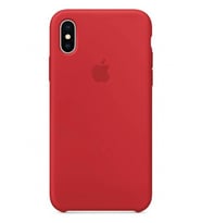 Apple iPhone X Uyumlu Logolu Içi Kadife Altı Açık Lansman Kırmızı Silikon Kılıf