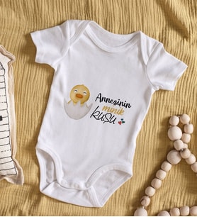 BK Kids Annesinin Minik Kuşu Tasarımlı Bebek Body Zıbın - Model 1