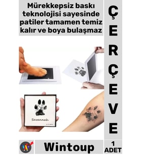 #Çerçeve Mürekkepsiz Baskı Kiti Pet Anı Hediyesi Güvenli Kedi Köpek Pati İzi Fotoğraf Çerçevesi Seti