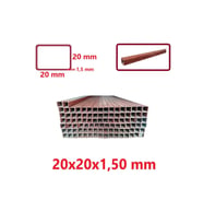 1 metre Boyalı 20 x 20 x 1,5 mm Kutu Profil Boru Metal 20x20x1,5 Demir (Bordo)