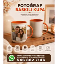 Kişiye Özel Fotoğraf Baskılı İçi Ve Kulplu Renkli Kupa Bardak-Kırmızı/Turuncu/Lacivert Seçenekli