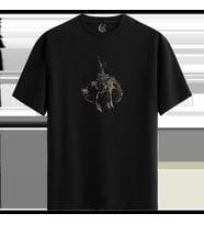 Rodeo Rider - %100 Pamuklu Erkek Siyah Tişört - Premium Quality (Siyah - Beyaz)