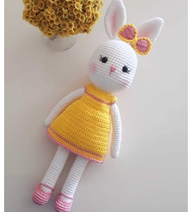 Şirin Tavşan Uyku Arkadaşı Amigurumi Organik Oyuncak