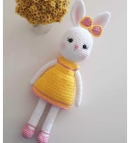 Şirin Tavşan Uyku Arkadaşı Amigurumi Organik Oyuncak