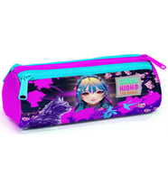 Coral High Mor Pembe Anime Kedi Üç Bölmeli Kalem Çantası - Kız Çocuk