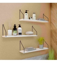 Duvar Rafı Kitaplık Mutfak Banyo Yaşam Alanı 3 Lü Set 15x40 Cm