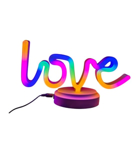 Periboia Neon Işıklı Love Yazılı Masa Gece Lambası Pil ve Usb (Çok Renkli)