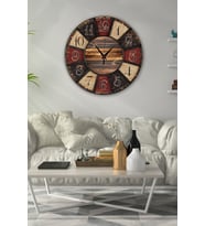 Retro Tasarımlı Duvar Saati 35x35 Cm (Baskılı)