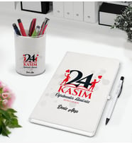 BK Gift Kişiye Özel İsimli Öğretmenler Günü Tasarımlı Defter Kalem ve Kalemlik Hediye Seti, Öğretmene Hediye, Öğretmenler Günü - 11