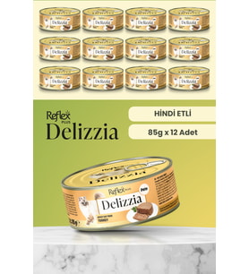 Plus Delizzia / Kıyılmış Hindi Etli Yetişkin Kedi Maması 85g x 12 Adet