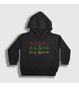 Presmono Unisex Çocuk Siyah Time Film Geleceğe Dönüş Back To The Future Kapüşonlu Sweatshirt 243590tt