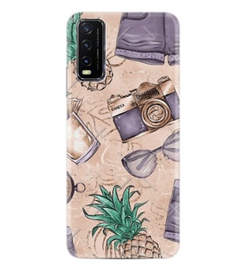 Vivo Y20S Kılıf Resimli Desenli Baskılı Silikon Kılıf Monkey Butterfly 1357