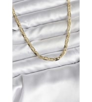 14K Gold Renk Kaplama Plaka Ezme Model Zincirli CM Kadın Kolye 5886 - HPSBYI3877-1117