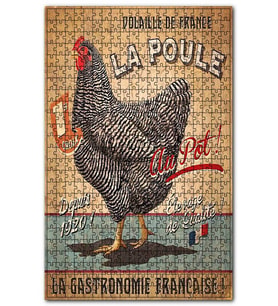 Cakapuzzle Gastronomi ve Tavuk Afişi Görseli Puzzle Yapboz MDF (Ahşap) (120 Parça)