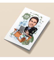 Kişiye Özel Parası Bol Erkek Karikatürlü Tebrik Kartı
