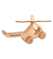 Ahşap İki Boyutlu Oyuncak Helikopter - Anatoya