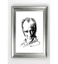 Gümüş Çerçeveli Atatürk Tablo cv1310