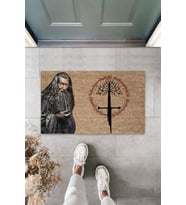 Dormot Modern Dijital Baskı - Yüzüklerin Efendisi Mizah - Kapı Önü Paspası 70x45cm (Bej)