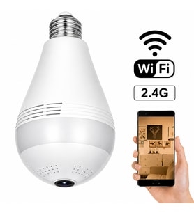 Balık Gözü Panoramik Görüş WiFi Akıllı Güvenlik Kamerası HD Gece Görüşü, Hareket Algılama, Çift Yönlü Ses, Mobil İzleme