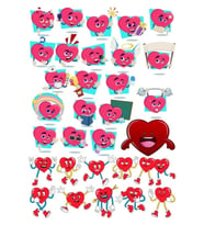 Neşeli Kalp Sticker 1  35 Parça Telefon, Tablet, Defter, Laptop Sticker
