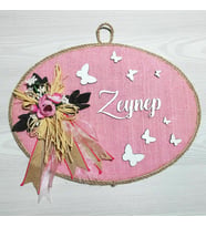 Lora Davet Kız Bebek kapı süsü, Hastane kapı süsü, Duvar süsü (1 Adet) Pembe - 36205