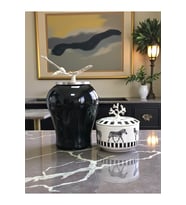 Siyah Şah Küp Zebra At Dekoratif Obje Gümüş Feray Home