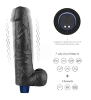 27.2 cm USB Şarjlı Yeni Nesil Realistik Titreşimli Siyahi Dildo Penis