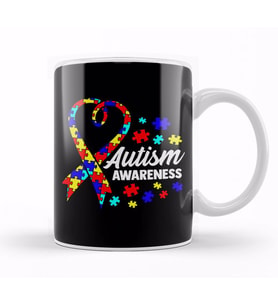 Cute Autism Awareness Autistic Unique Colorful Kupa Bardak Porselen