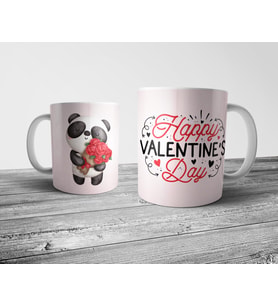 Pixxa Sevgililer Günü Valentine Sevgili Panda Kupa Bardak Model 1