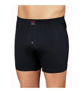 6 Adet Şahinler Erkek Penye Short Boxer Düz Renk ve Desenli E010 (Siyah)