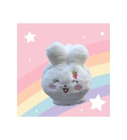 Kız Çocuk 3D Peluş Tavşan Kulaklık Beyaz