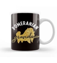 Pomeranian Grandma Pommy Pom German Spitz Puppy Pet Paw Kupa Bardak Porselen