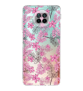 PrintiFy Xiaomi Mi 10T Lite Uyumlu Kamera Korumalı Floral Pembe Tasarımlı Şeffaf Silikon Kılıf