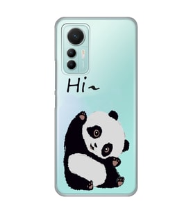 Xiaomi Mi 12 Lite Uyumlu Sevimli Panda Desenli Şeffaf Telefon Kılıfı
