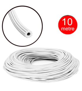 Alüminyum Sineklik Teli Fitili Beyaz 5mm Kapı Pencere Tül Sabitleme Lastik Contası -10 Metre