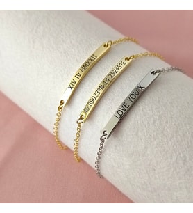 Kişiye Özel 925 Ayar Gümüş Plaka 'İstediğini Yazdır' Bileklik (Gold)