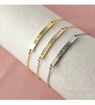 Kişiye Özel 925 Ayar Gümüş Plaka 'İstediğini Yazdır' Bileklik (Gold)