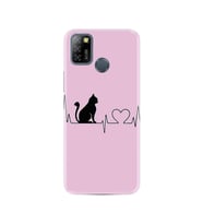 Infınıx Smart 5 Kılıf Desenli Silikon Kılıf Pink Cat Heart 1303