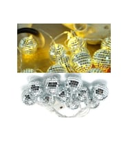 Renkli Mini Disco Topu LED Gece Lambası, Dekoratif ve Pilli Parlak Işık (Krem)