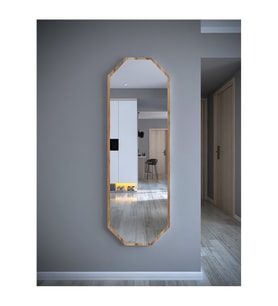 150 Cm Ceviz 6 Gen Duvar Salon Antre Hol Koridor Mutfak Banyo Ofis Aynası (Kahverengi)