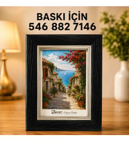 Gold Detaylı Siyah Çerçeveli Masaüstü Dekoratif Fotoğraf Çerçevesi