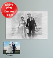 Kişiye Özel Renkli Karakalem Tasarımlı Pencil Sketch Effectli Tablo (8 Farklı Ölçü)
