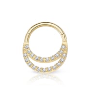 İki Sıra Taşlı Altın Helix Piercing (Gold)
