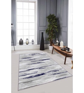 Lacivert Sade Desensiz Kaymaz Tabanlı Dekoratif Halı TA02 - 100 x 160 cm